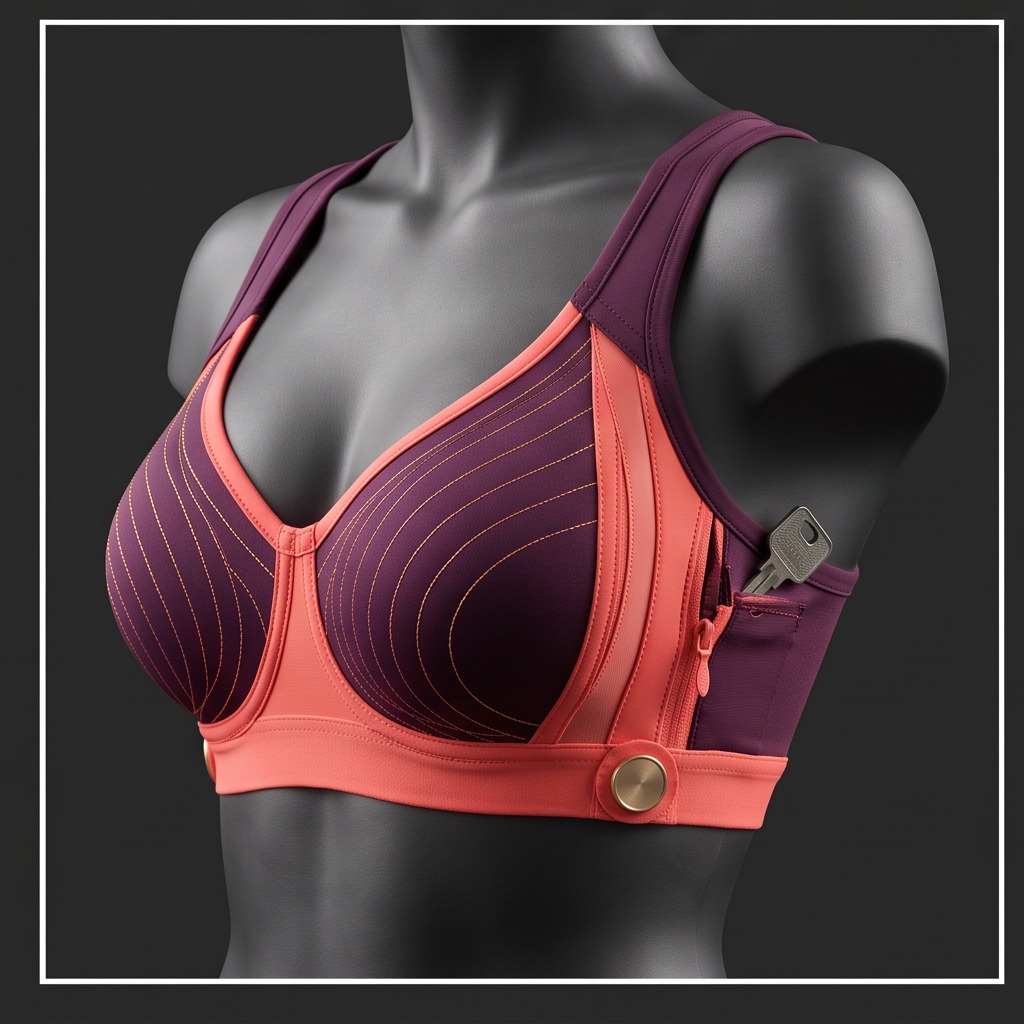Diana Cuervo Performance Apparel Design — Keep Your Keys sports bra design study